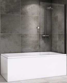 Шторка на ванну ABBER Immer Offen 80см чёрный AG71080B